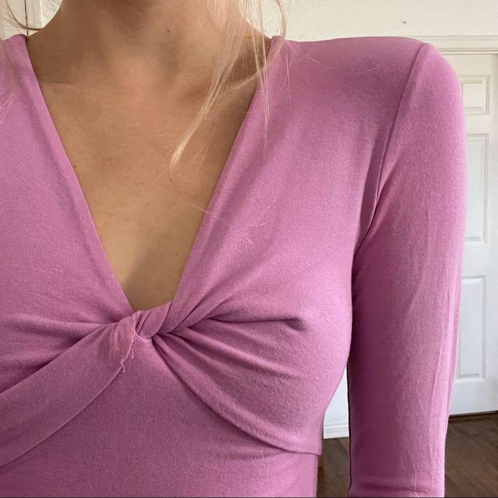 super cute and comfy pink quarter sleeve top
